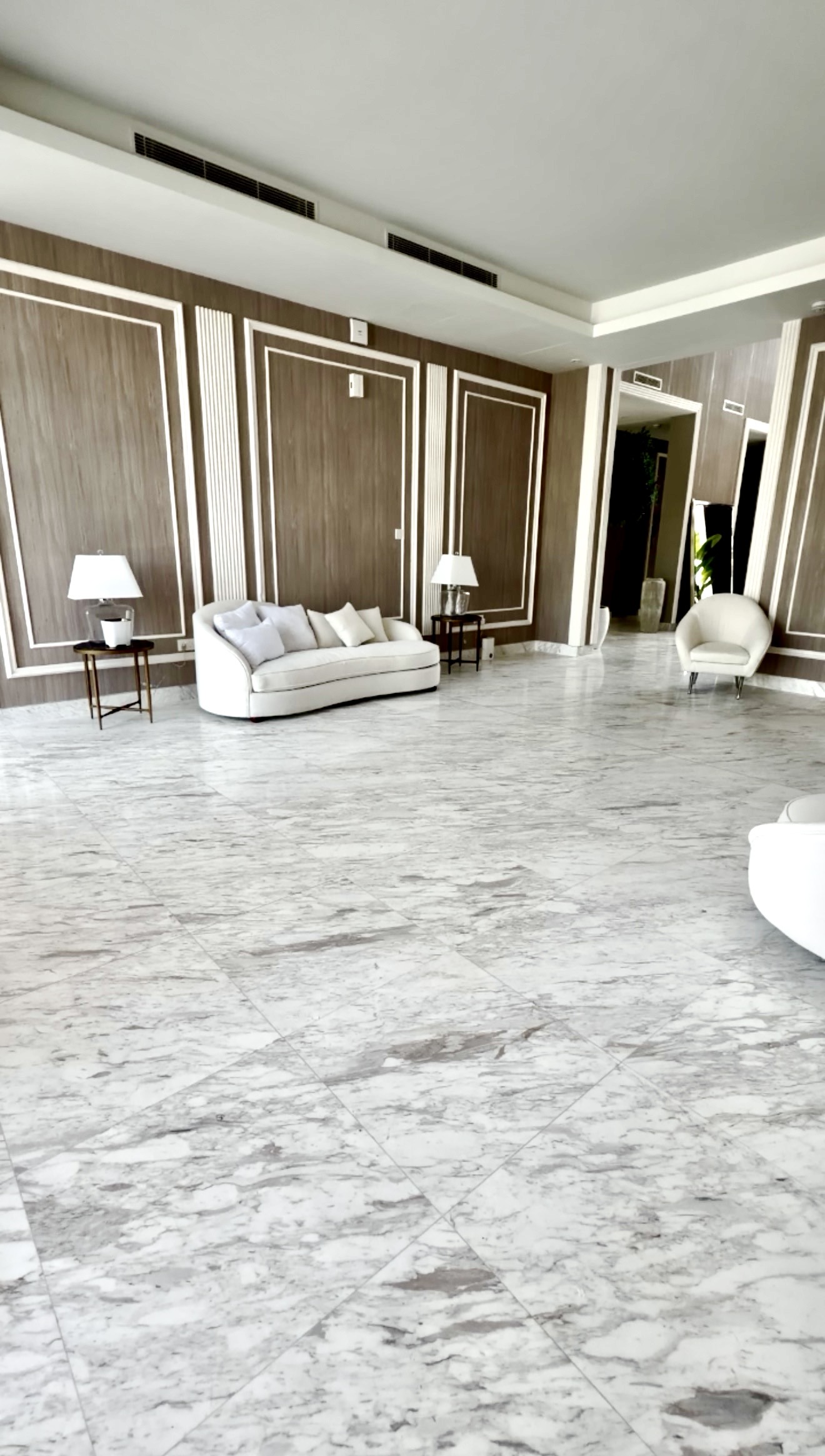 Luxury villa marble installation